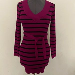 Striped tunic sweater dress